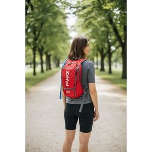Zefal Hydration Pack Backpack Red Ripstop Nylon Cycling Hiking with Bladder